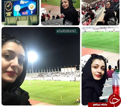عکس/بازیگر زن ایرانی در دیدار پرسپولیس در ورزشگاه!
